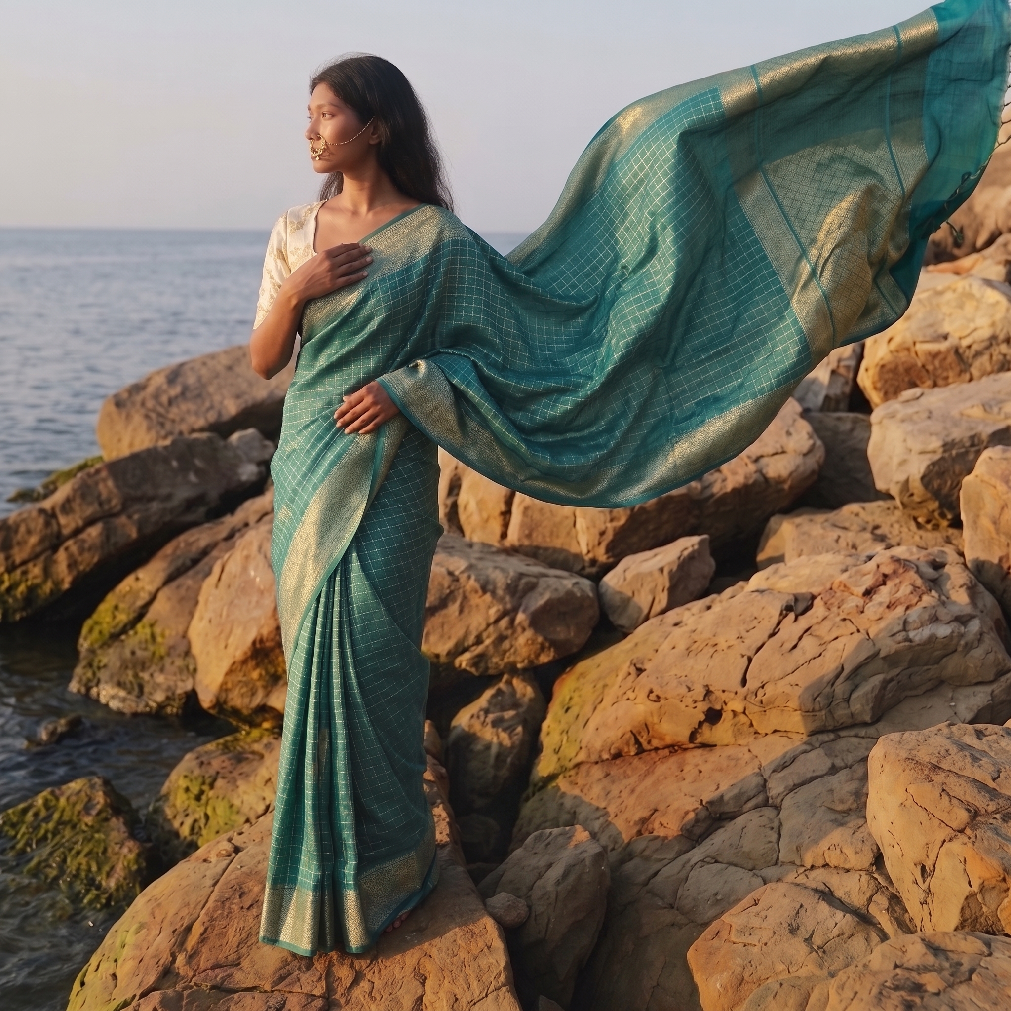 girl wearing saree posture prese… 202607230926